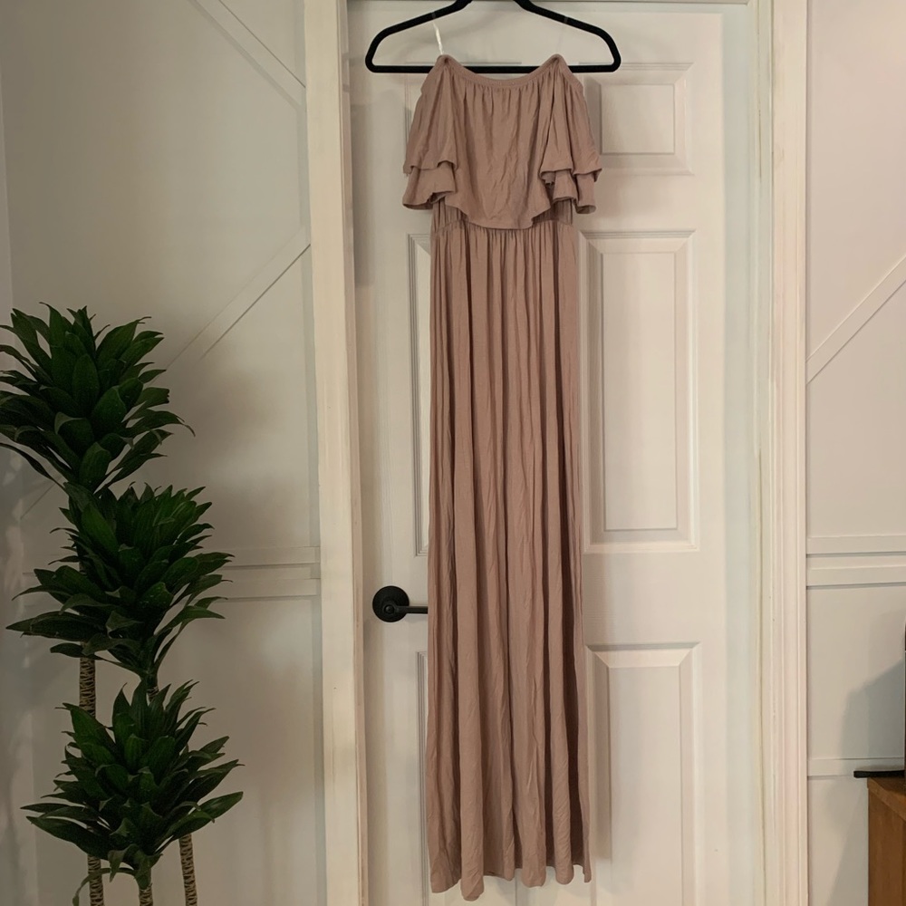 Never worn Mauve/Taupe Maxi Dress
